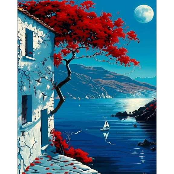 5D DIY Diamond Painting Kit (Adults) - "Landscape" Beginner Diamond Art Kit, Full Circle Diamond Crafts, Home Wall Decor Gift