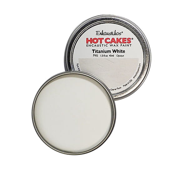 Enkaustikos Hot Cake Encaustic Wax Paint, 1.5 oz. Tin, Titanium White