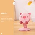 thumbnail image 4 of Desktop Bracket Storage Abs for Home Mobile Support Silicone Animal Pig Mounts Stand Foldable Shelf Desk Office Smartphones Cartoon Dock Cute Tablet Shaped Smartphone, 4 of 5
