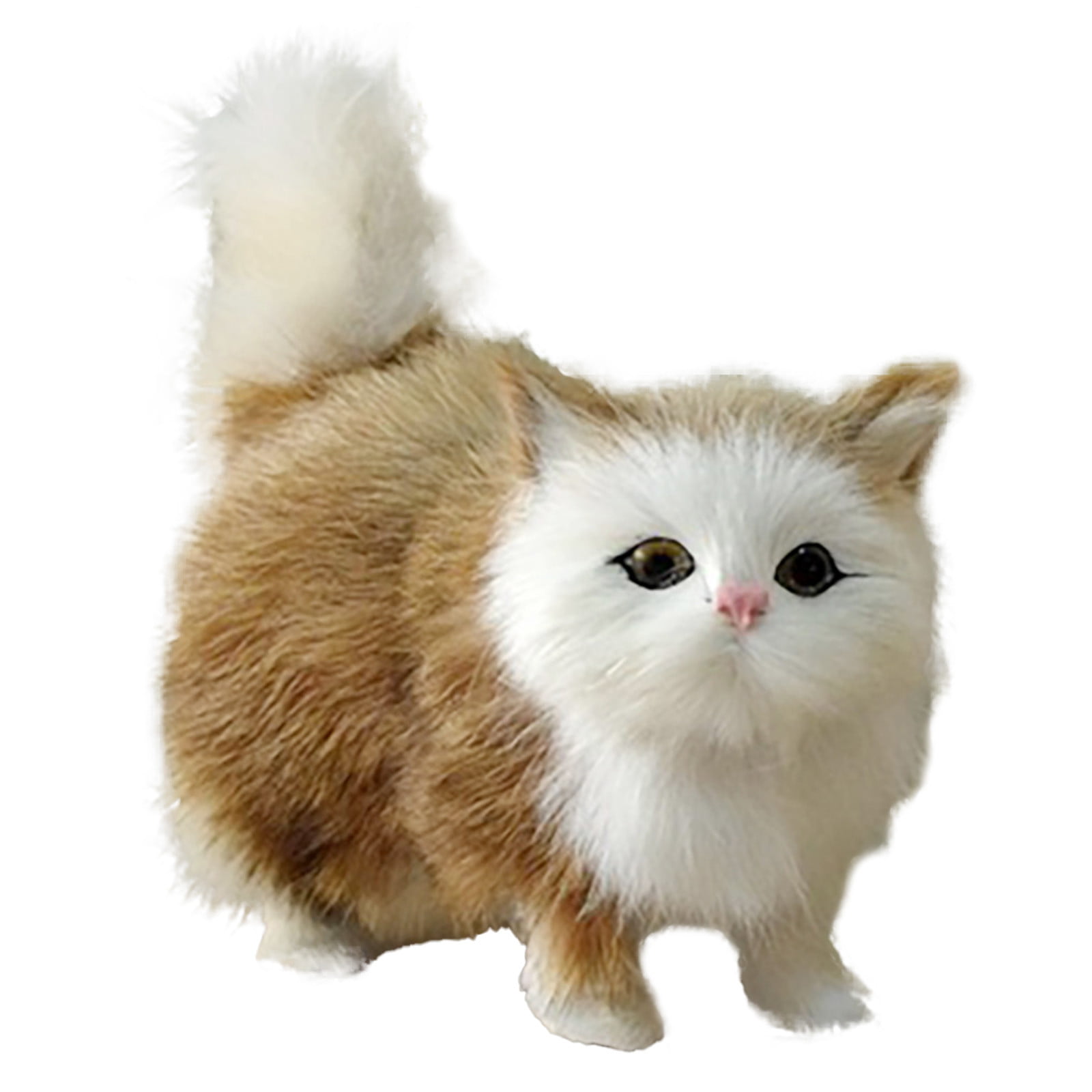 Plush Cat Lifelike Mini Simulated Pet Model Animal Realistic Synthetic Figurine 