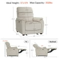 thumbnail image 4 of MCombo Zero Wall Hugger Power Recliner Chair for Small Space RV Living Room, Fabric (Beige), 4 of 9
