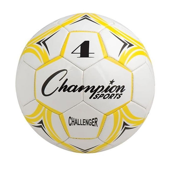 Challenger Series Soccer Ball, Yellow & White - Size 4