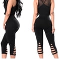 thumbnail image 2 of High Waisted Hollow Out Capri Leggings for Women Soft Slim Tummy Control Cropped Pants for Running Cycling Yoga Workout, 2 of 6