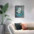thumbnail image 3 of Farmhouse Bathroom Decor Wall Teal Daisy Quotes Pictures Toilet Art Turquoise Artwork Framed Modern Home Wall Decor For Bathroom Rustic Wall Art Canvas Prints 12x16 Inch, 3 of 6