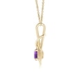 thumbnail image 2 of Angara Collier en Améthyste Naturelle - Pendentif Solitaire en Améthyste Ronde Nœud Infini en Or Jaune 14 K pour Femmes, 2 of 8