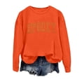 thumbnail image 5 of KHONTS Halloween Spooky Season Sweatshirts for Women Long Sleeve Crew Neck Basic Pullover Tops Loose Fit Cozy Winter Fall Tops Orange L, 5 of 6