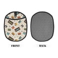 thumbnail image 2 of Pofeuu Retro Vintage Tape Print Silicone Pot Mat Mitten With Hanging Loop Heat Resistant Oven Mitts Non-Slip Bbq Baking Smoking Potholders, 2 of 7