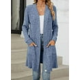 thumbnail image 5 of Aricy Ribbed Knit Cardigan Sweaters for Women Long Dusters Cozy Soft Knitwear Lightweight Open Front Sweater Solid Color Coat Warm Long Sleeve Shrug Cardigans with Pockets, 5 of 5