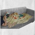 thumbnail image 6 of Christmas Soft Flannel Fleece Throw Blanket, Reindeer and Snowflakes in Abstract Balls Ornament Vintage Design Paper Art Image, Cozy Plush for Indoor and Outdoor Use, 70" x 90", Beige, by Ambesonne, 6 of 6
