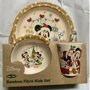 Disney Baby Bamboo Fibre Kids 5 Pc Dinner Kids Set Minnie & Mickey Mouse Santa Claus