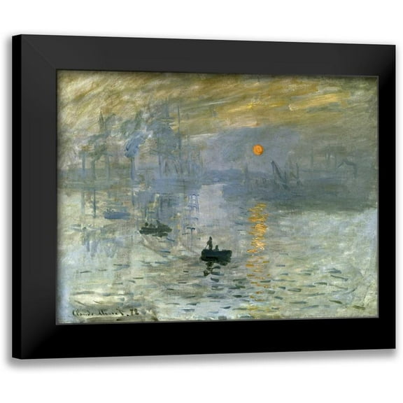 Monet, Claude 14x12 Black Modern Framed Museum Art Print Titled - Impression: Sunrise