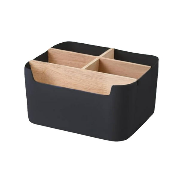 Organizador de escritorio, tarjetero, contenedor, organizador de maquillaje cuadrado negro