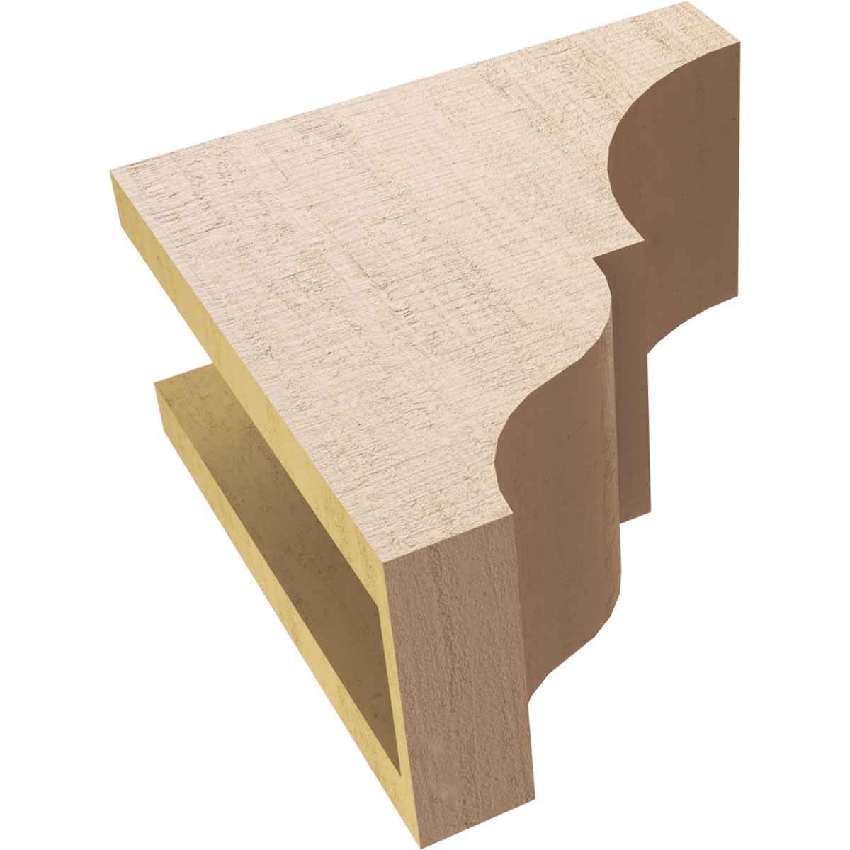 5"W x 10"D x 10"H Classic Asheboro Rough Cedar Woodgrain TimberThane Corbel, Primed Tan
