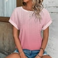 thumbnail image 7 of Lzobxe Women's Tops, Tees & Blouses Printed Round Neck Curved Hem Short Sleeved,Sizes S-3XL, 7 of 7
