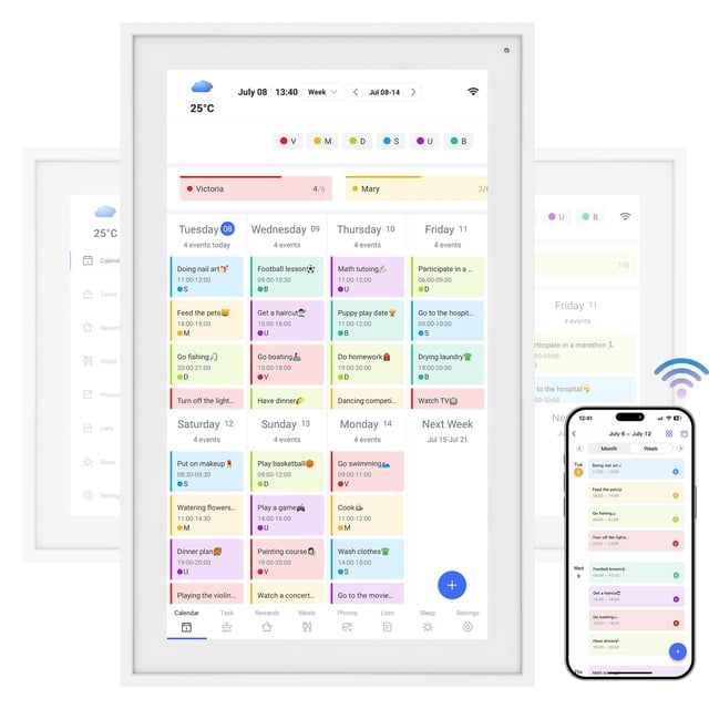 Calendario electrónico inteligente TABWEE de 15.6 pulgadas con soporte de pared