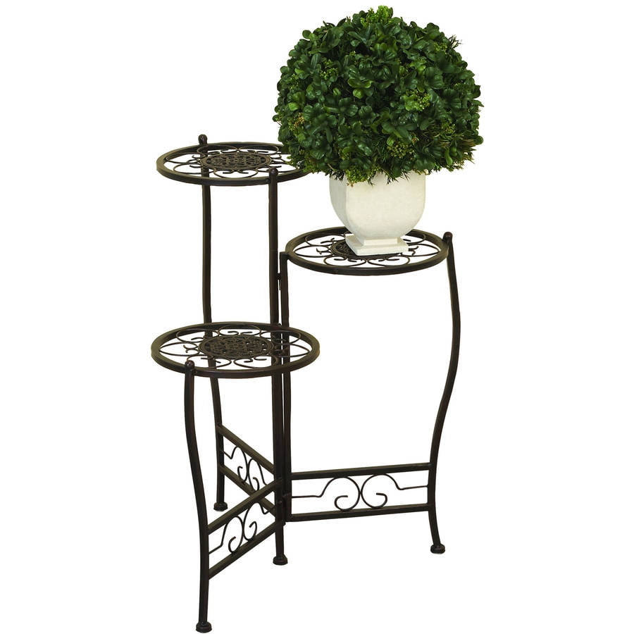 Decmode Metal Plant Stand, Black by DecMode
