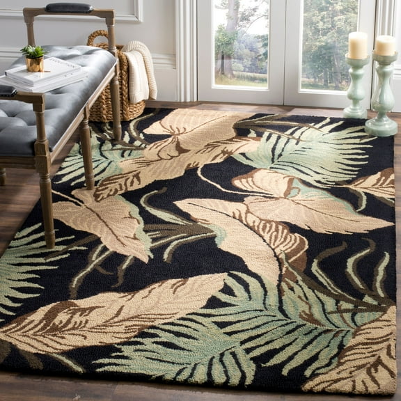 SAFAVIEH Blossom Arianne Floral Wool Area Rug, Black/Multi, 5' x 8'
