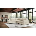 thumbnail image 3 of HomeRoots Beige Italian Leather Reclining L Shaped Two Piece Corner Sectional, 3 of 8