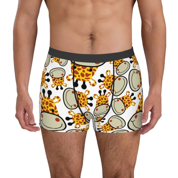 Balery Giraffes Head Calzoncillos bóxer para hombre, ropa interior de algodón suave y transpirable con cinturilla de nailon-XX-Large
