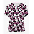 thumbnail image 3 of Uniforme médico de manga corta con cuello en V y estampado de Mickey Minnie de Disney para mujer, camiseta de uniforme de enfermera de trabajo con dibujos animados, vestido de enfermería, 3 of 5