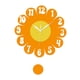thumbnail image 4 of Reloj de pared floral acrílico con números arábigos, reloj colgante silencioso con péndulo para amarillo, 4 of 9