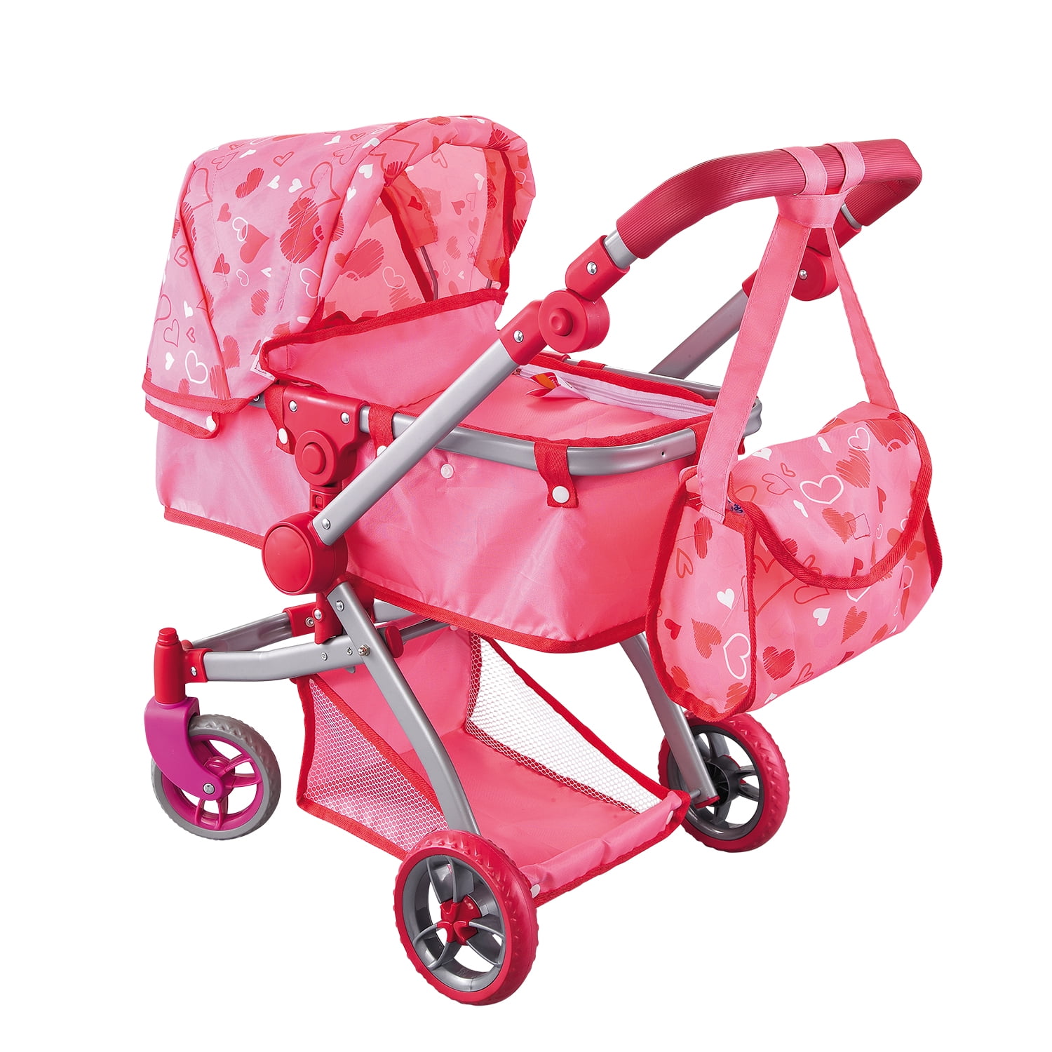 red doll stroller