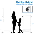 thumbnail image 5 of TACWILY 36x24 inch Rolling Whiteboard, Height Adjustable Magnetic Dry Erase Board with Circular Stand on Wheels, 5 of 5