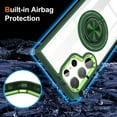 thumbnail image 5 of Allytech Crystal Clear Case for Samsung Galaxy S23 Ultra with 360° Rotatable Ring Holder Kickstand, [Compatible with MagSafe] Soft Bumper + Hard PC Hybrid Protective [Non-Yellowing] Case, Green, 5 of 7