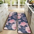 thumbnail image 4 of Kitchen Rugs Sets Of 2,Pioneer Flower Floral Print Pattern Anti Fatigue Kitchen Mat Rugs Non Slip Washable,Decorative Kitchen Floor Mats for Kitchen,Sink,Laundry,17"x47"+17"x47", 4 of 5