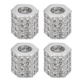 thumbnail image 1 of Unique Bargains Charm Rhinestone Beads, 4 Pack Cubic Hexagon Zircon Pave Spacer Beads for Bracelet Jewelry Making (Platinum), 1 of 7