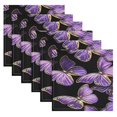thumbnail image 5 of Iauyy Satin Napkins Set of 1- Beautiful Butterfly- Purple DIY Printing Decoration Cloth Napkin- Easy Care for Home/Party, 5 of 8