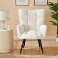 thumbnail image 2 of 27.56'' Modern Single Sofa, Teddy Fabric Mini 1 Seater Couch with High Backrest, Comfy Couch Lounge for Living Room Apartment, Bedroom and Small Space, 2 of 7