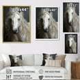 thumbnail image 4 of Designart "White Horse Subtle " Animals Floater Framed Wall Art Living Room, 4 of 7