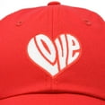 thumbnail image 2 of DALIX Love Heart Hat Womens Embroidered Baseball Cap in Red, 2 of 6