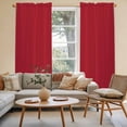 thumbnail image 2 of Pure Red Kitchen Curtain for Berdoom Living Room Cafe 72 Inch Length, Simple Solid Color Tiers Curtains Light Filtering Drapes Rod Pocket Window Treatment 2 Panels 52"Wx72"L, 2 of 8
