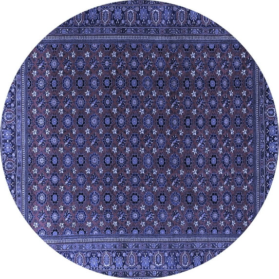 Ahgly Company Indoor Round Persian Blue Traditional Area Rugs, 4' Round