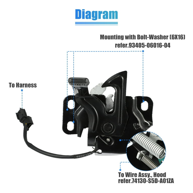 2003 honda civic hood latch discount