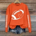 thumbnail image 2 of NMMUED Womens Game Day Sweatshirt Football Graphic Print Pullover Long Sleeve Crewneck Casual Tops Orange XL, 2 of 7