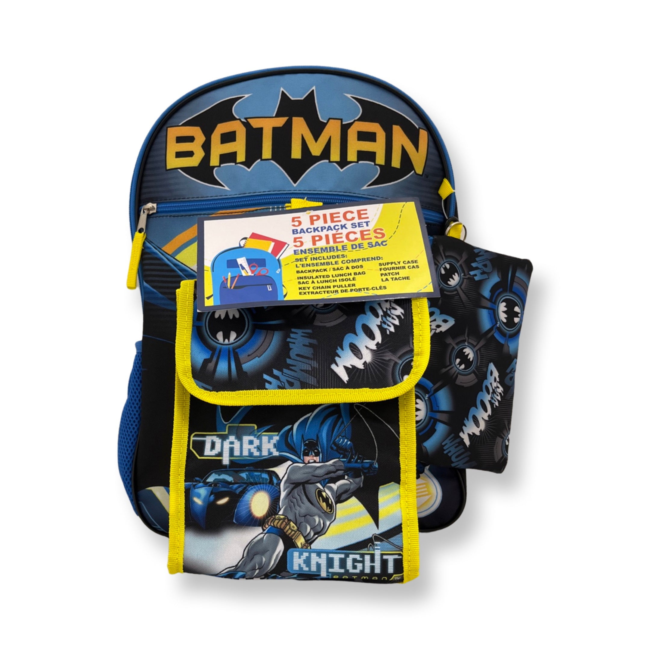 Sous licence Batman 5 pieces. Ensemble sac a dos