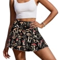 thumbnail image 2 of Xoenoiee Mushroom Flower Leaves Star Print Pleated Tennis Skirt for Women with Shorts Athletic Golf Skort Workout Running Sports Skirts Skorts with Pockets, XL, 2 of 6