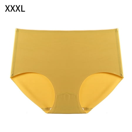 

Rinhoo Panties Women Seamless Mid-waist Breathable Briefs Soft Underwear Yellow 3XL