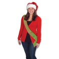 thumbnail image 2 of Beistle Pack of 6 Green and Red "Santa's Helper" Christmas Satin Sash Accessories  33", 2 of 2