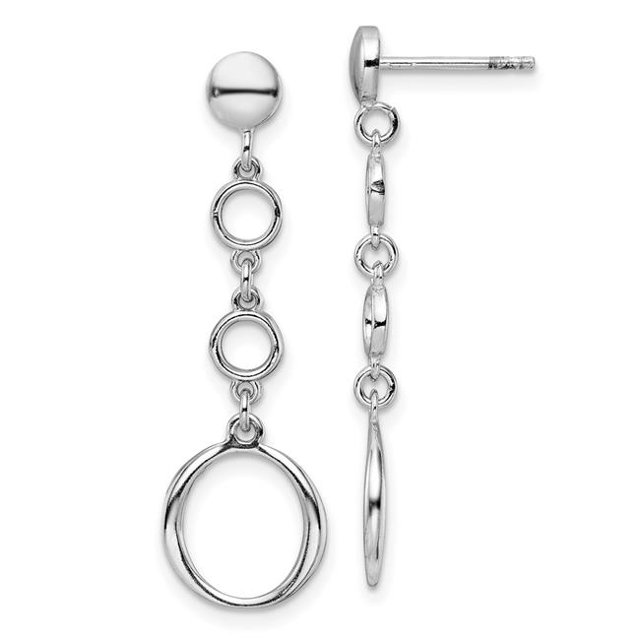 Quality Gold QLE1384 Leslies Sterling Silver Rhodium-Plated Post Dangle Earrings