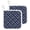 Blue, variant on Grey Tartan Pot Holders for Kitchen Heatproof Potholder, 2 Pack Classic Plaid Grid Geometric Minimalist Hot Pads Multipurpose Oven Pads Terry Cloth Potholders Trivet for Cooking and Baking