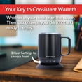 thumbnail image 5 of Thermacup Self-Heating Temperature Controlled Coffee Mug with Lid, Led Electric Smart Cup, 3 Custom Heat Settings, Auto/Off Feature, Keeps Liquids Warm, Sip Smarter (Midnight Black – 12 oz), 5 of 6