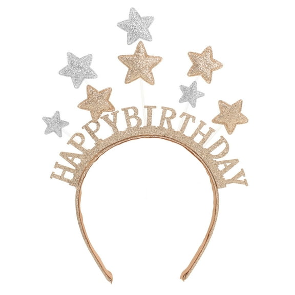 HONMEET Headpiece Crown-shaped Multi Color Fabric for Birthday Celebrations 1Pcs