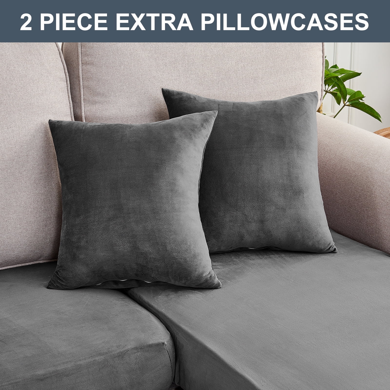 Sanmadrola Couch Covers Velvet Sofa Cushion Cover Stretch Machine Washable Universal Slipcover Furniture Protector for Couches Sectional Sofas