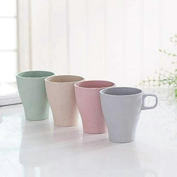 Melamine Free Bamboo Coffee Mugs - Lightweight and Durable as Tea Camping or Kids Mugs - Set of 4