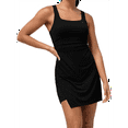 thumbnail image 3 of Womens Tennis Dress Athletic Dresses Workout Dress Skort Dress Golf Outfits Black L, 3 of 7