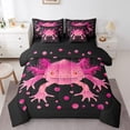 thumbnail image 1 of Pink Axolotl Bed in a Bag Queen Comforter Set 7 Piece,Cute Walking Fish Bedding Sets Ocean Reptile Coastal Sheet Set with Comforter, 1 of 5